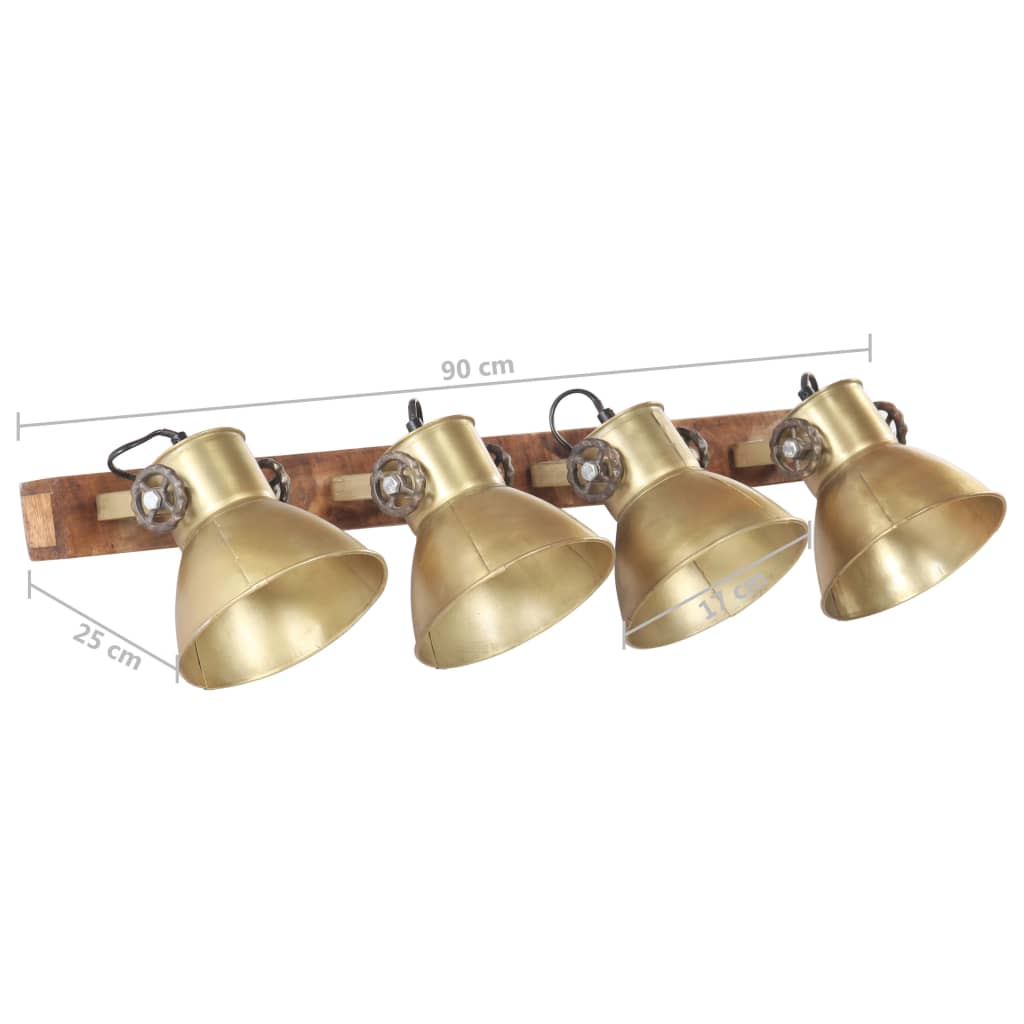 Industrial Wall Lamp Brass 90x25 cm E27