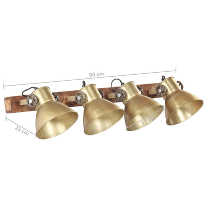 Industrial Wall Lamp Brass 90x25 cm E27
