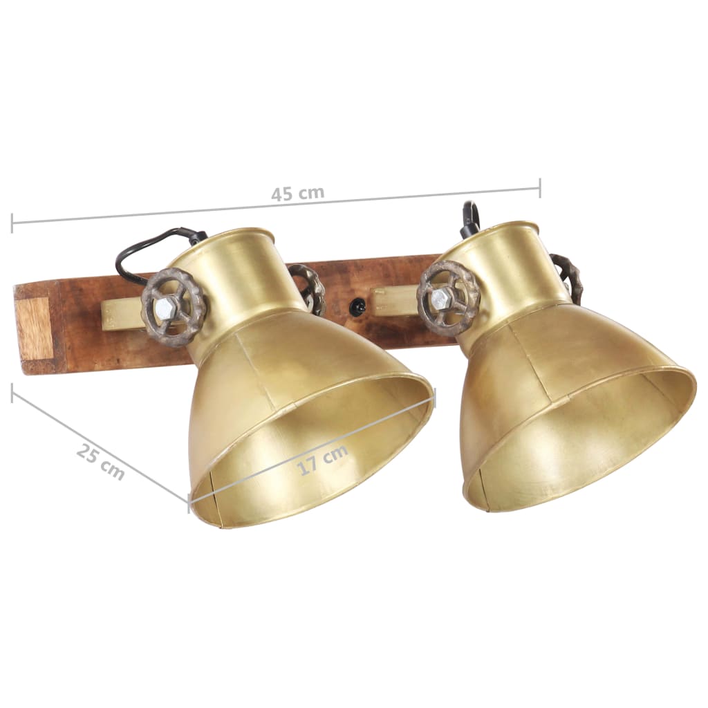 Industrial Wall Lamp Brass 45x25 cm E27