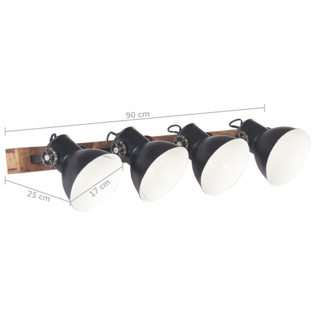 Industrial Wall Lamp Black 90x25 cm E27
