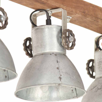 320521 vidaXL Industrial Ceiling Lamp Silver E27 Mango Wood