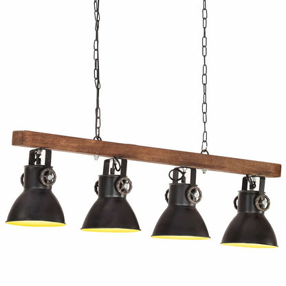 320523 vidaXL Industrial Ceiling Lamp Black E27 Mango Wood