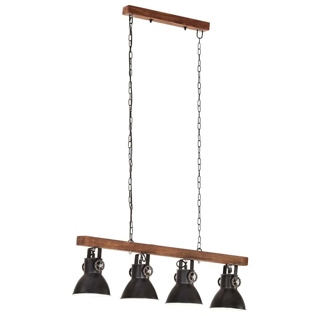 320523 vidaXL Industrial Ceiling Lamp Black E27 Mango Wood