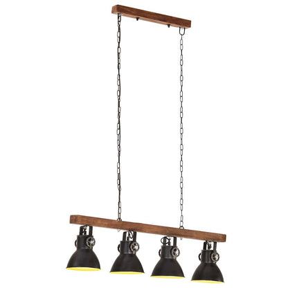 320523 vidaXL Industrial Ceiling Lamp Black E27 Mango Wood
