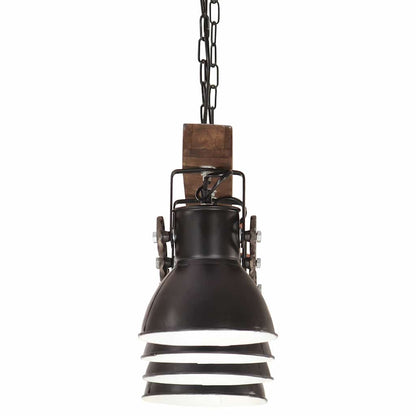 320523 vidaXL Industrial Ceiling Lamp Black E27 Mango Wood