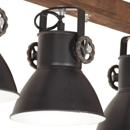 320523 vidaXL Industrial Ceiling Lamp Black E27 Mango Wood