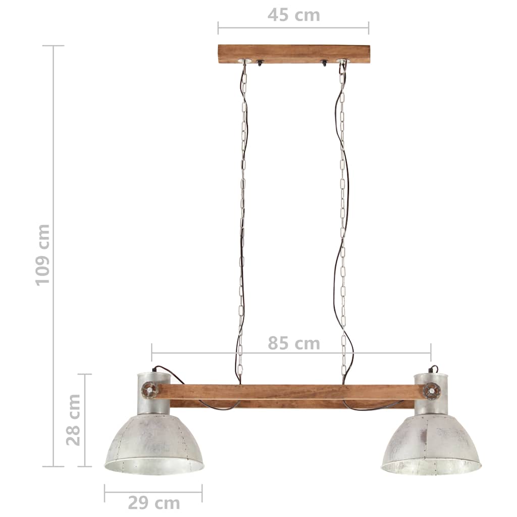 320525 vidaXL Industrial Hanging Lamp 25 W Silver 109 cm E27