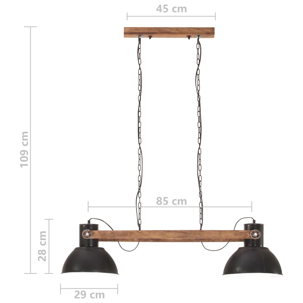 Industrial Hanging Lamp 25 W Black 109 cm E27