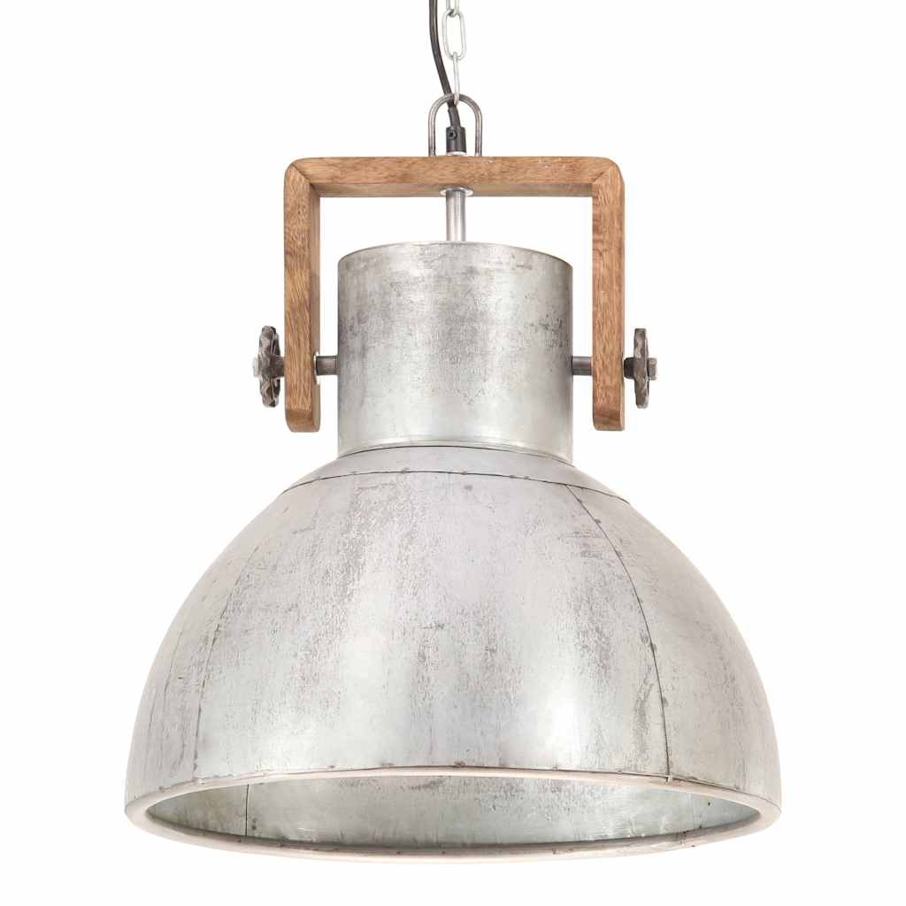 Industrial Hanging Lamp 25 W Silver Round 40 cm E27