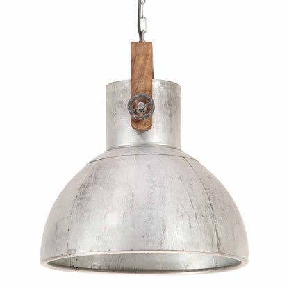 Industrial Hanging Lamp 25 W Silver Round 40 cm E27