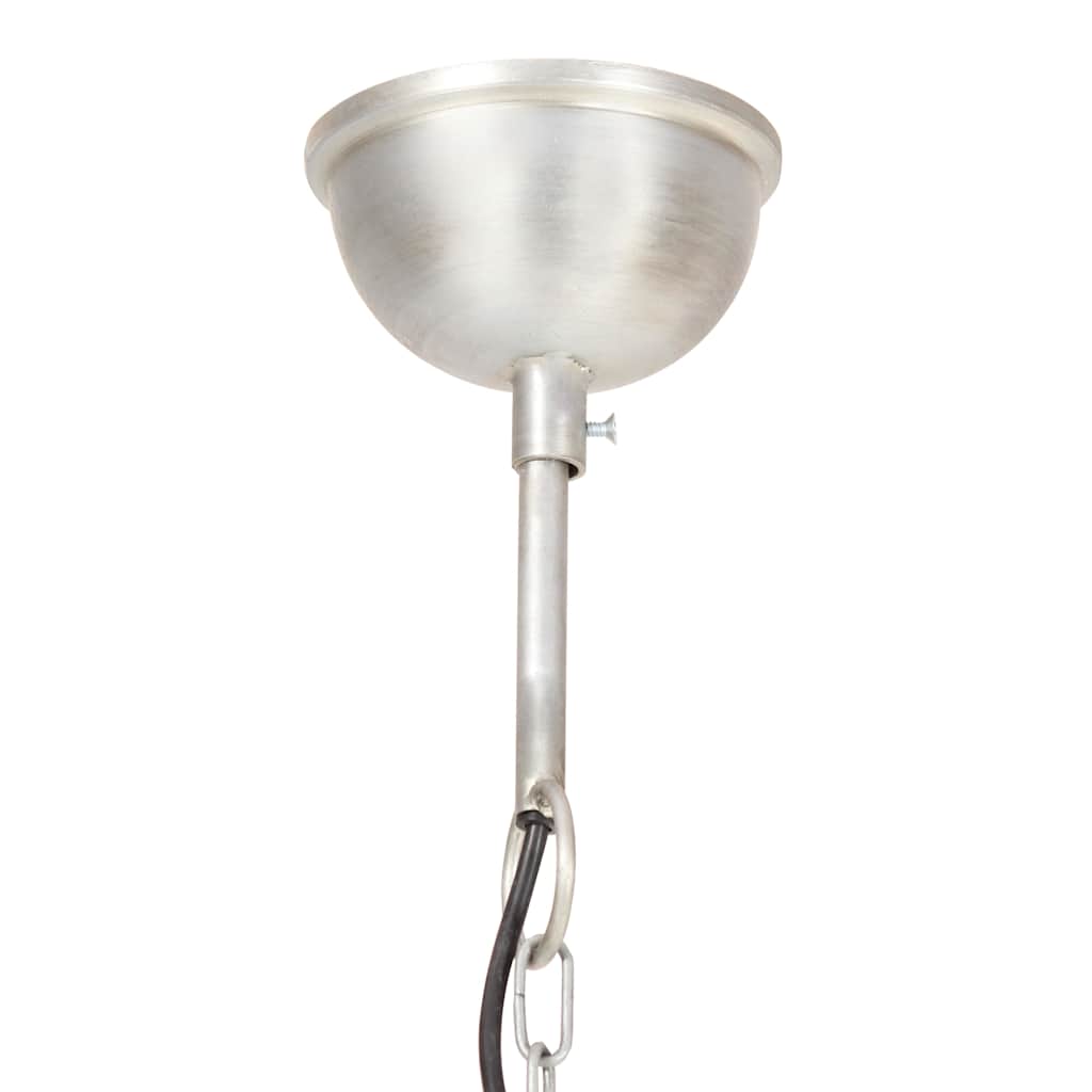 320529 vidaXL Industrial Hanging Lamp 25 W Silver Round 40 cm E27