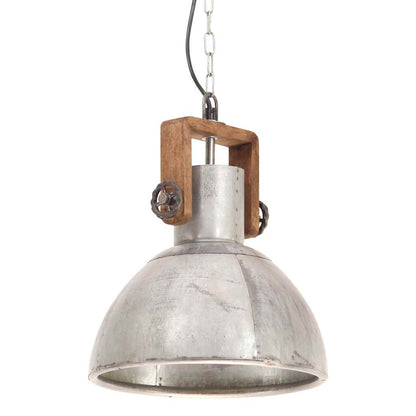 Industrial Hanging Lamp 25 W Silver Round 30 cm E27
