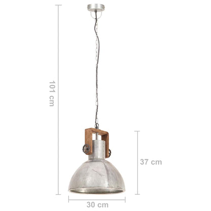 Industrial Hanging Lamp 25 W Silver Round 30 cm E27