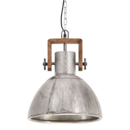 320530 vidaXL Industrial Hanging Lamp 25 W Silver Round 30 cm E27