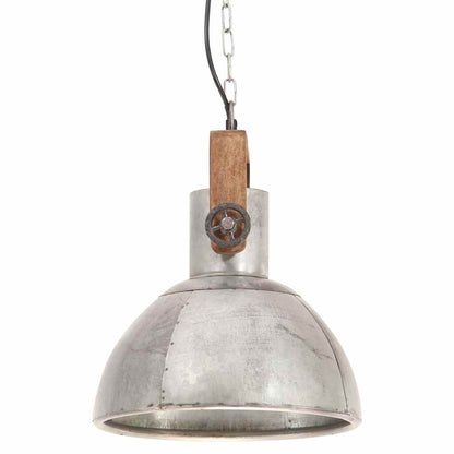 Industrial Hanging Lamp 25 W Silver Round 30 cm E27