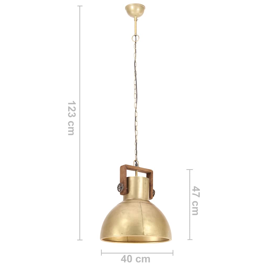 Industrial Hanging Lamp 25 W Brass Round 40 cm E27