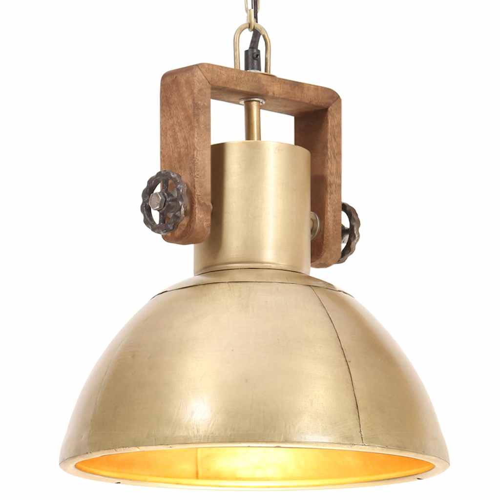 320533 vidaXL Industrial Hanging Lamp 25 W Brass Round 30 cm E27