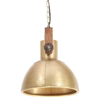 320533 vidaXL Industrial Hanging Lamp 25 W Brass Round 30 cm E27