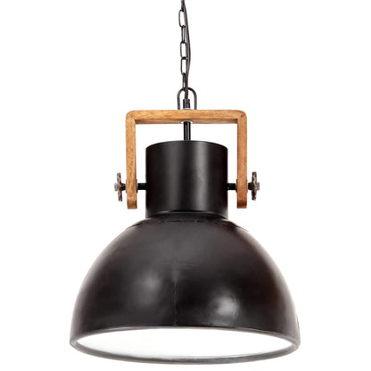Hanging Lamp | Black and barn brown | Iron and mango wood | Medium