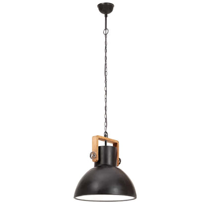 Hanging Lamp | Black and barn brown | Iron and mango wood | Medium
