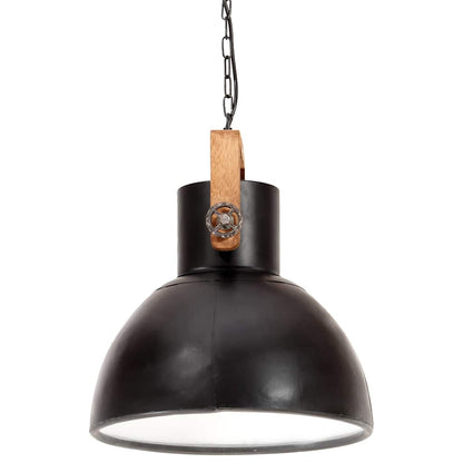 Hanging Lamp | Black and barn brown | Iron and mango wood | Medium