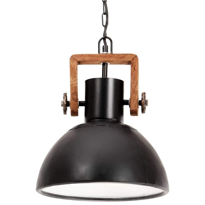 320536 vidaXL Industrial Hanging Lamp 25 W Black Round 30 cm E27