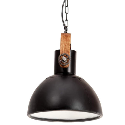 320536 vidaXL Industrial Hanging Lamp 25 W Black Round 30 cm E27