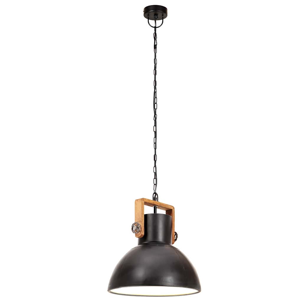 320536 vidaXL Industrial Hanging Lamp 25 W Black Round 30 cm E27