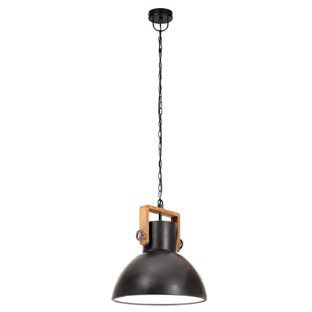 320536 vidaXL Industrial Hanging Lamp 25 W Black Round 30 cm E27