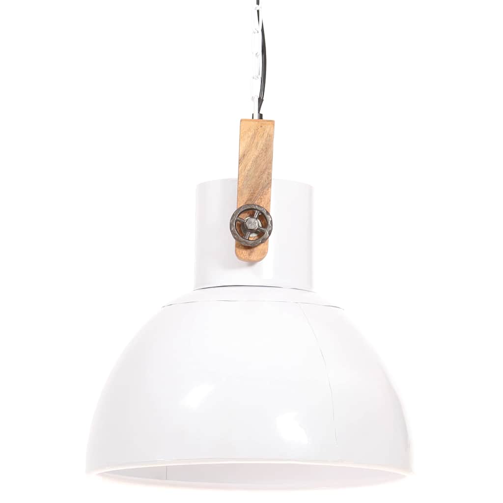 320538 vidaXL Industrial Hanging Lamp 25 W White Round 40 cm E27