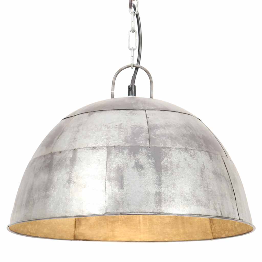 Industrial Vintage Hanging Lamp 25 W Silver Round 41 cm E27