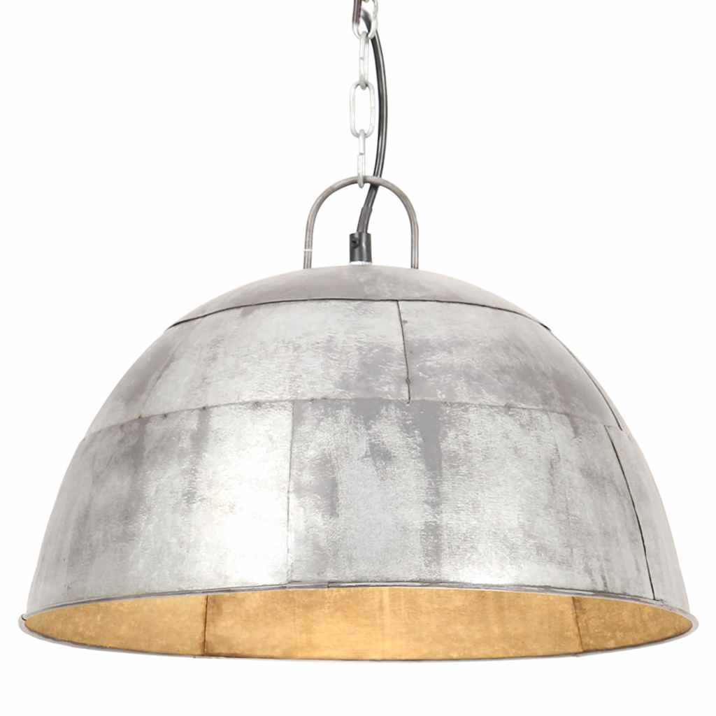 Industrial Vintage Hanging Lamp 25 W Silver Round 41 cm E27