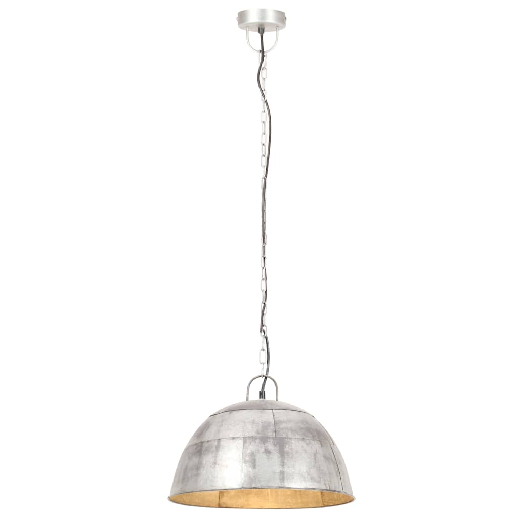 Industrial Vintage Hanging Lamp 25 W Silver Round 41 cm E27