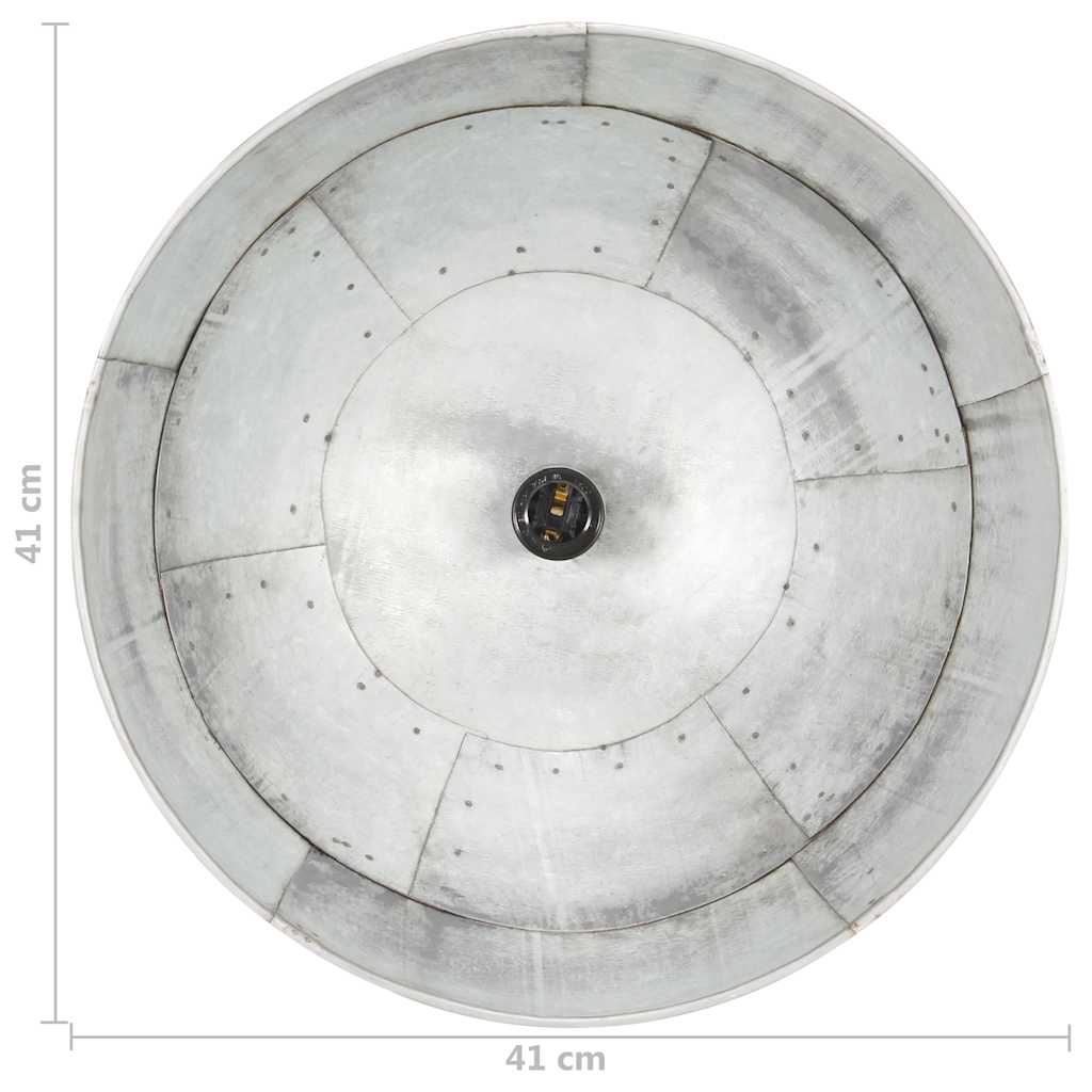 Industrial Vintage Hanging Lamp 25 W Silver Round 41 cm E27