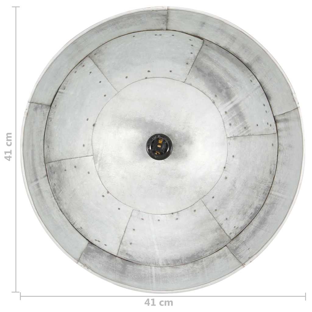 Industrial Vintage Hanging Lamp 25 W Silver Round 41 cm E27