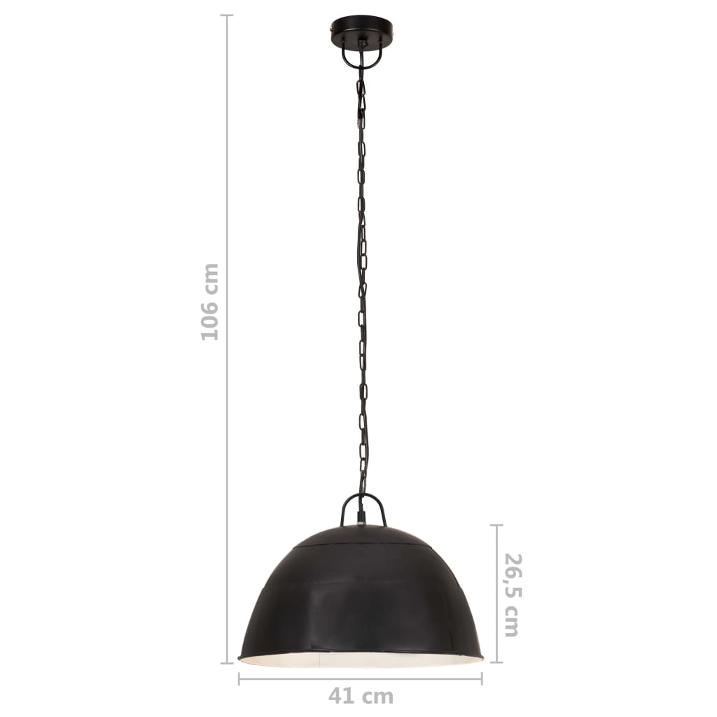 Industrial Vintage Hanging Lamp 25 W Black Round 41 cm E27