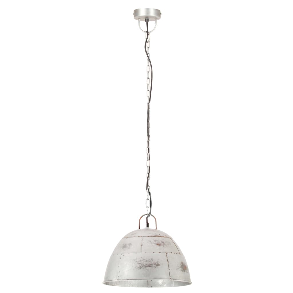 Industrial Vintage Hanging Lamp 25 W Silver Round 31 cm E27