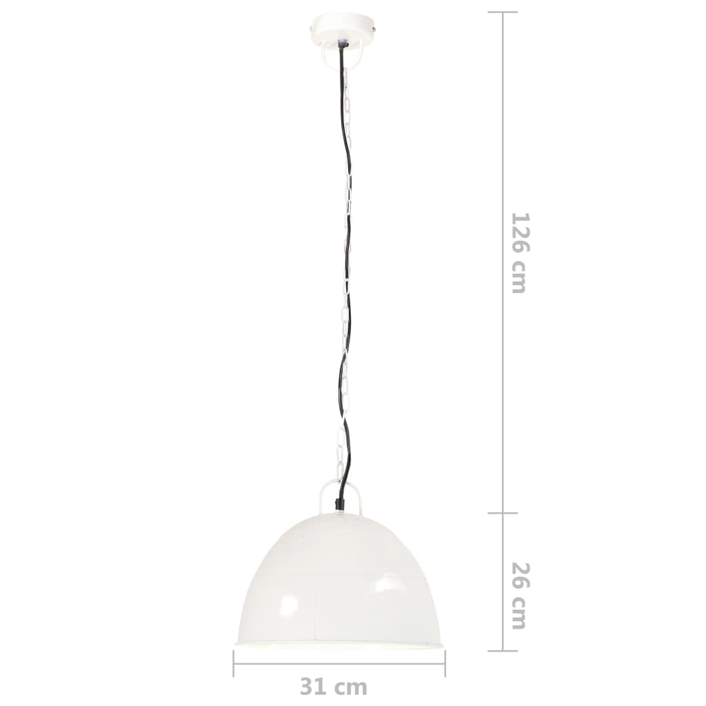 Hanging Lamp | White | Iron | Medium | Industrial | Hanging Lamp | Round