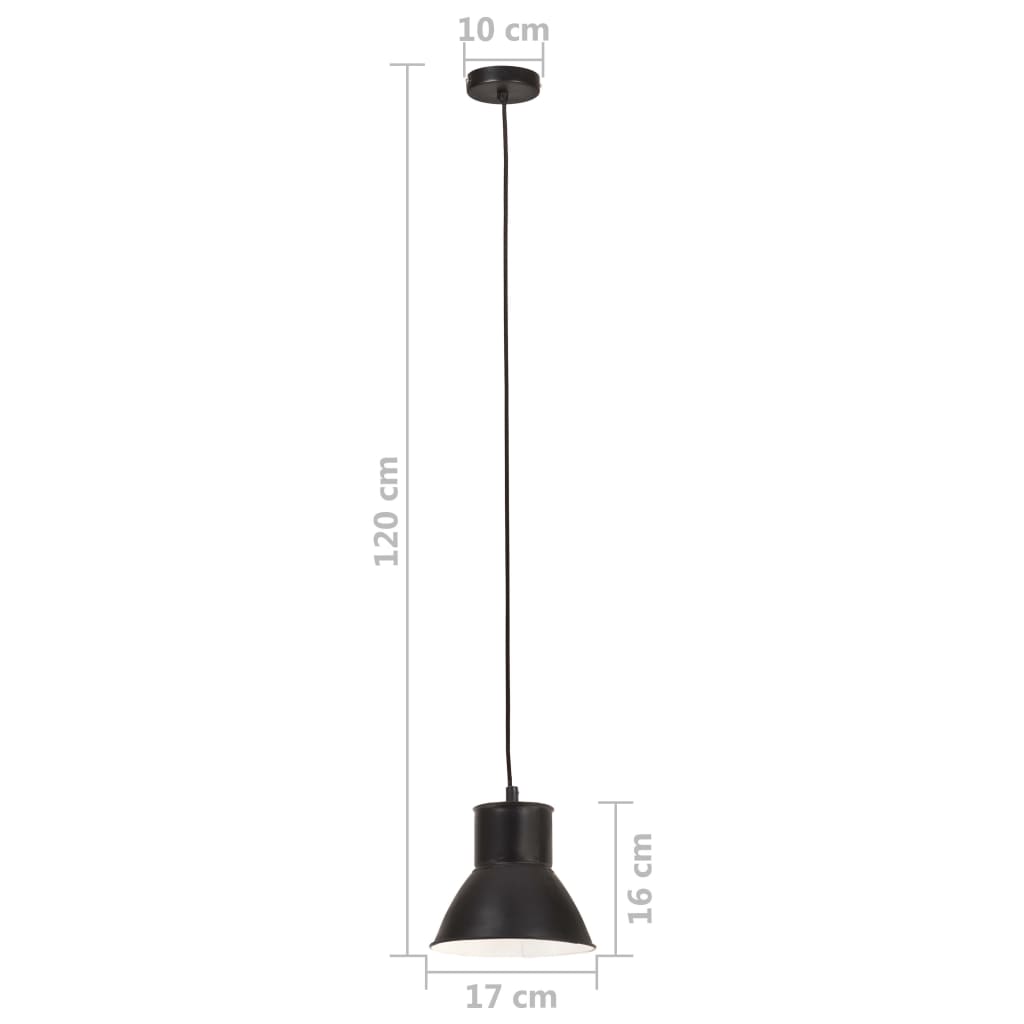 Hanging Lamp | Black | Iron | Medium | Decorative Inlays | Hanging Lamp