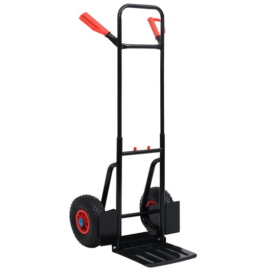 146665 vidaXL Telescopic Hand Trolley 200 kg Black and Red