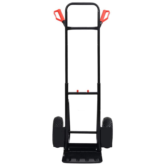 146665 vidaXL Telescopic Hand Trolley 200 kg Black and Red