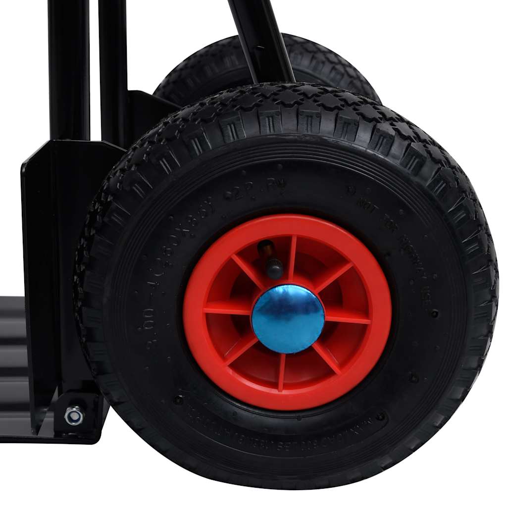 146665 vidaXL Telescopic Hand Trolley 200 kg Black and Red