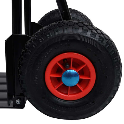 146665 vidaXL Telescopic Hand Trolley 200 kg Black and Red