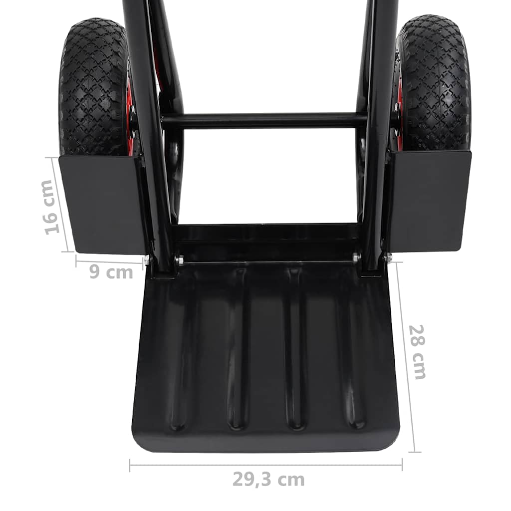 146665 vidaXL Telescopic Hand Trolley 200 kg Black and Red
