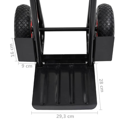 146665 vidaXL Telescopic Hand Trolley 200 kg Black and Red