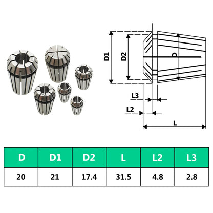 ER20 Collets 13 pcs Turning Tool Set