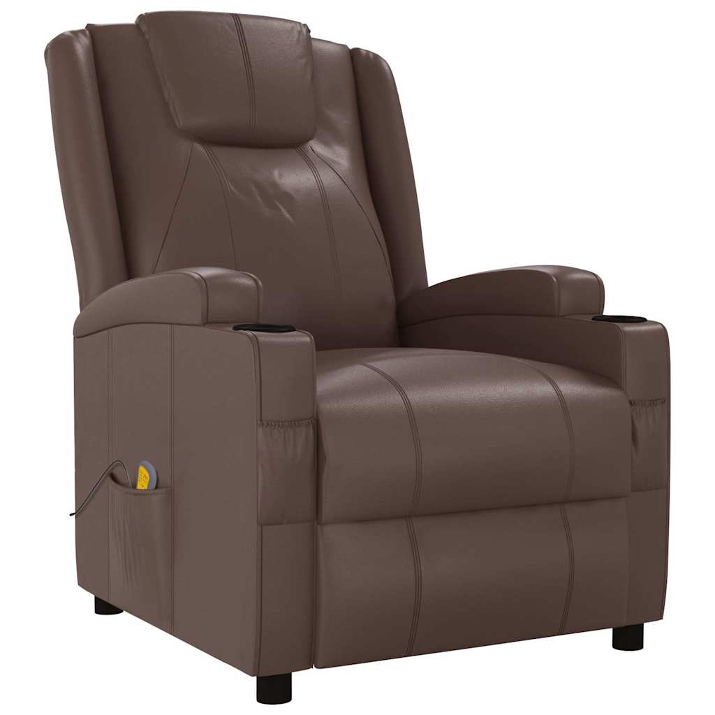 Massage Chair Brown Faux Leather