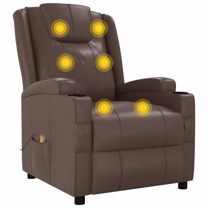 Massage Chair Brown Faux Leather
