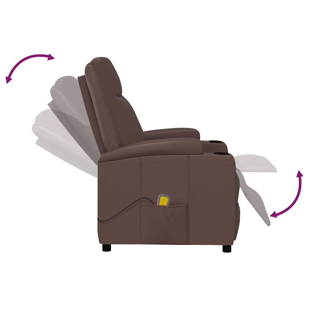 Massage Chair Brown Faux Leather