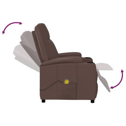 Massage Chair Brown Faux Leather